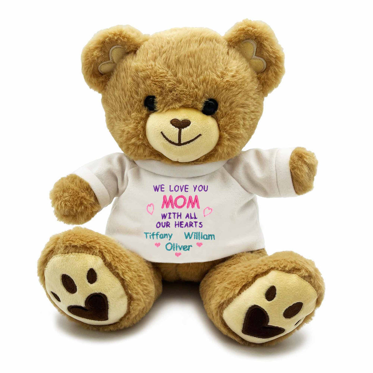 Personalized Mother's Day Teddy Bear - With All Our Hearts - Three