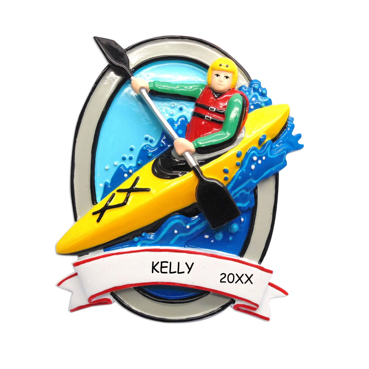 Personalized Kayak Sports Christmas Ornament Dibsies Personalization