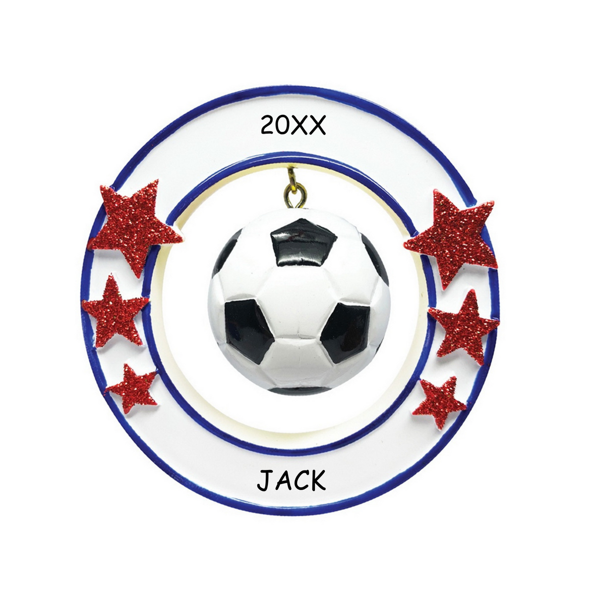 Personalized 3D Soccer Ball Sports Christmas Ornament Dibsies