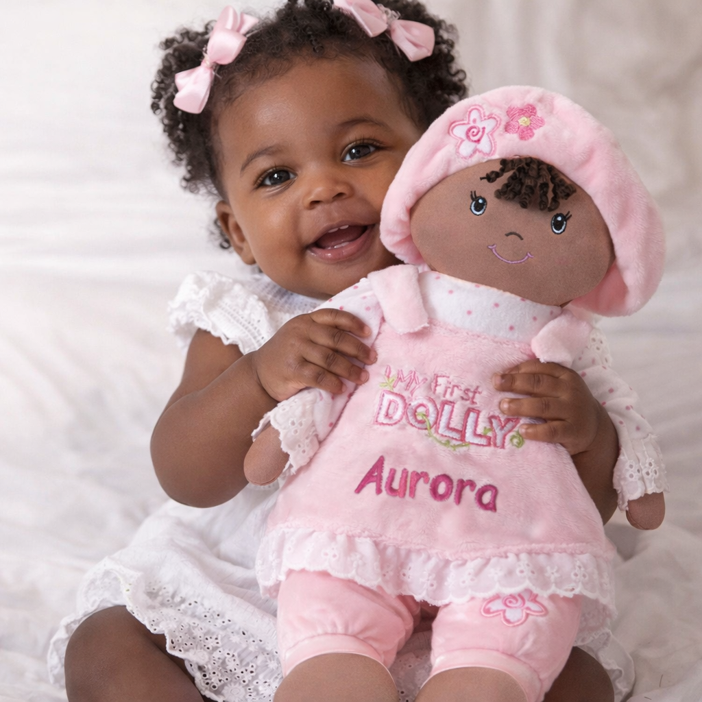Personalized Baby Gift - My First Dolly - Brunette - 13 inch