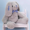 Personalized Hoppity Floppity Bunny 18" - Gray with Blue Bowtie