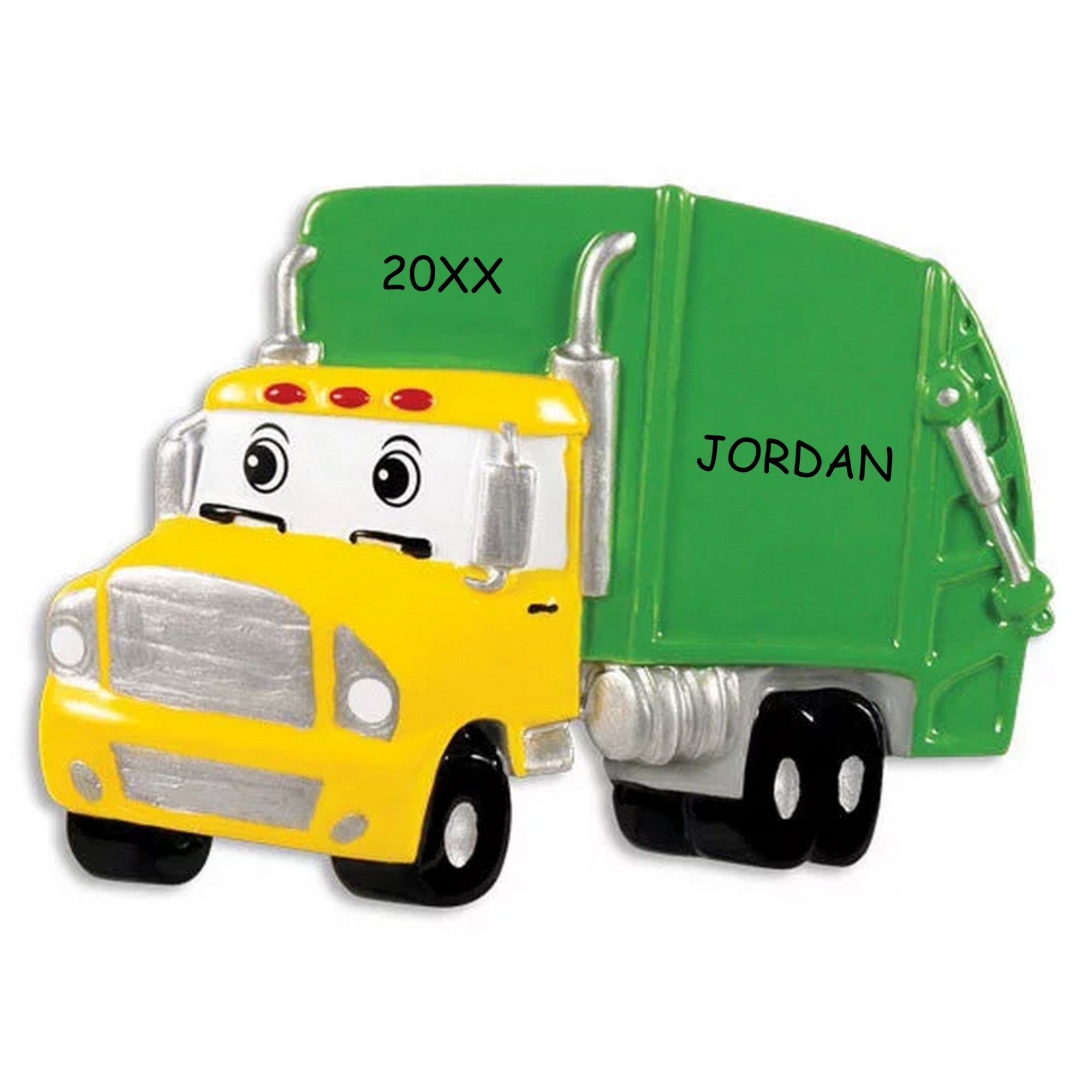 Personalized Garbage Truck Kids Christmas Ornament