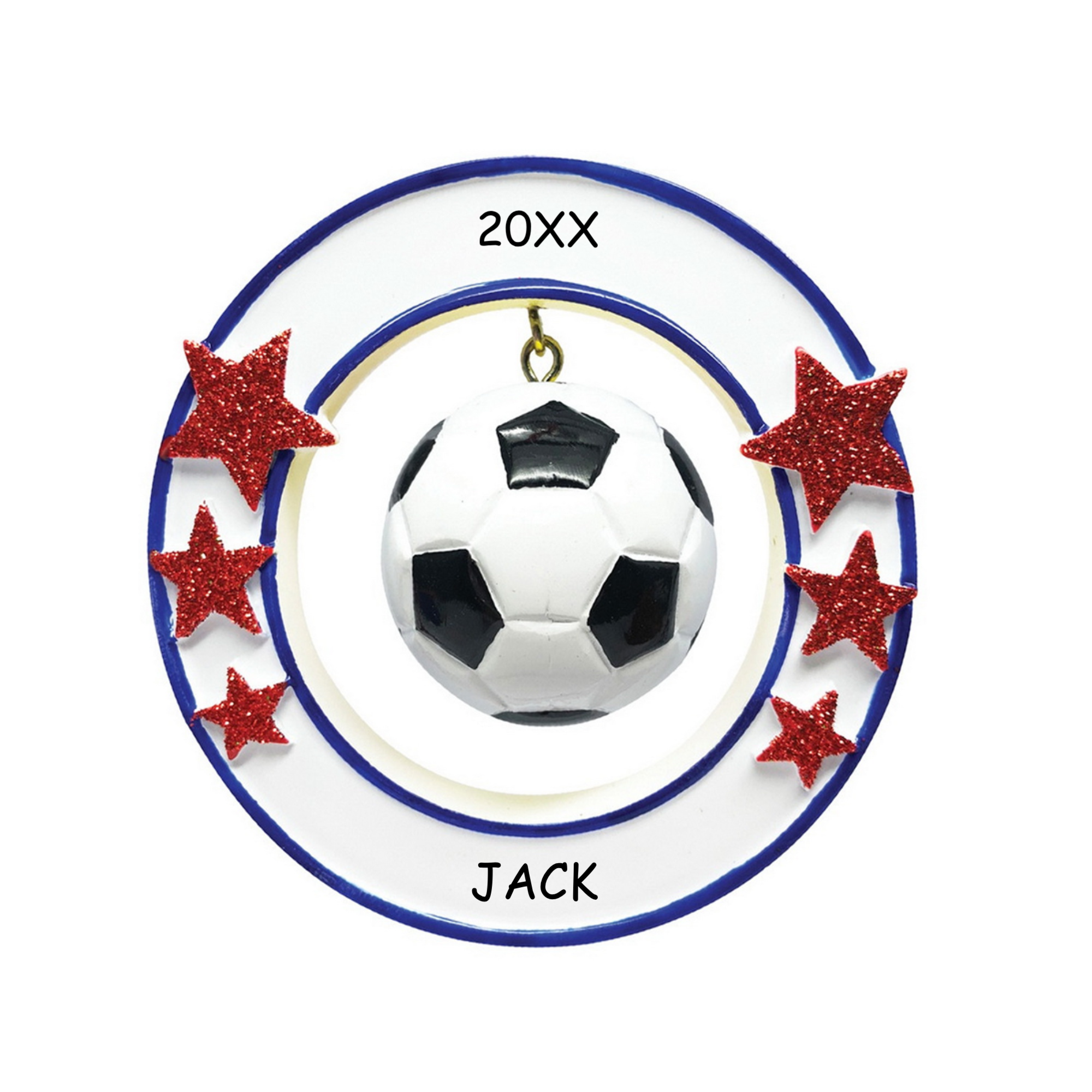 Personalized 3D Soccer Ball Sports Christmas Ornament