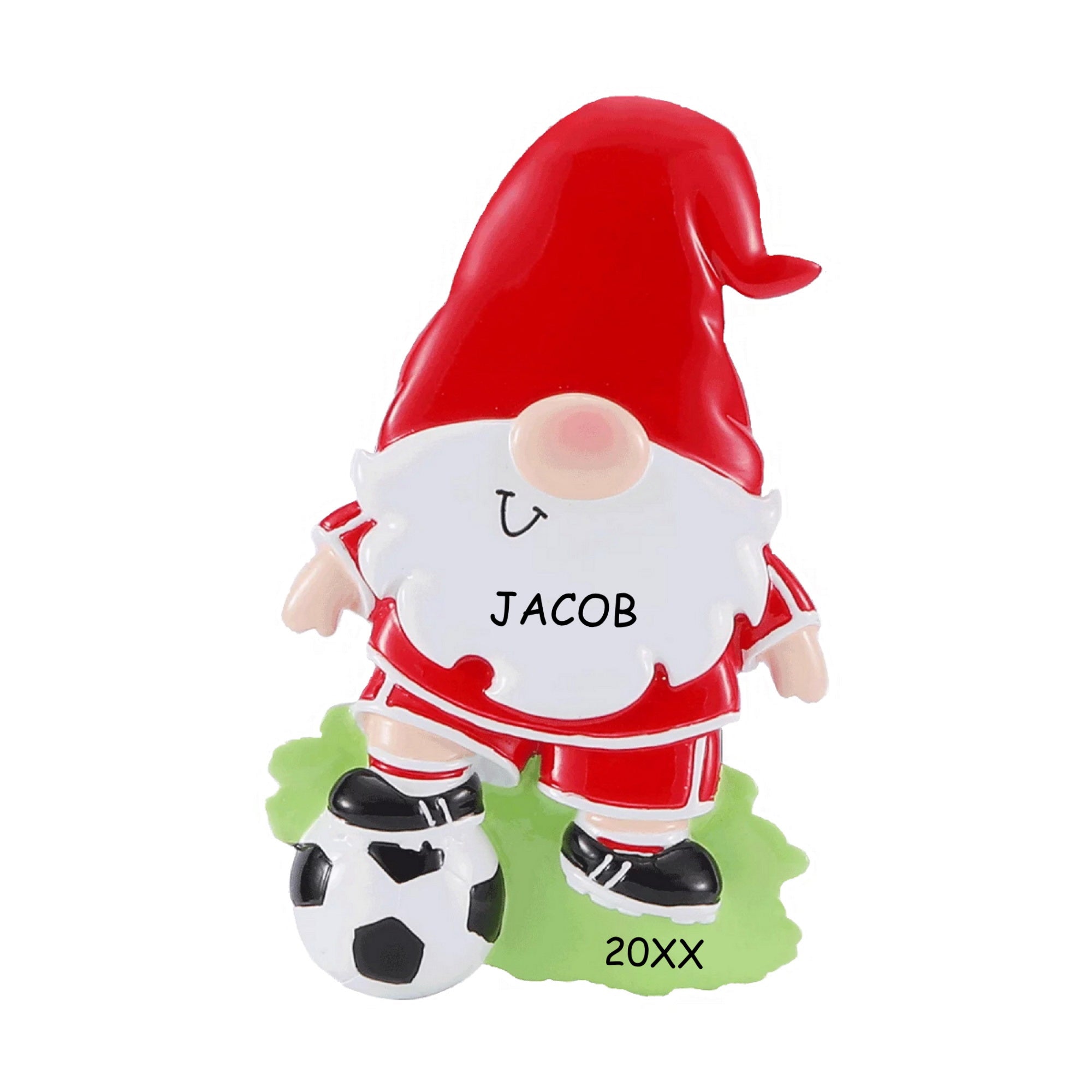 Personalized Gnome Soccer Christmas Ornament