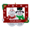 Personalized Picture Perfect Snowman Couples Christmas Ornament - Red
