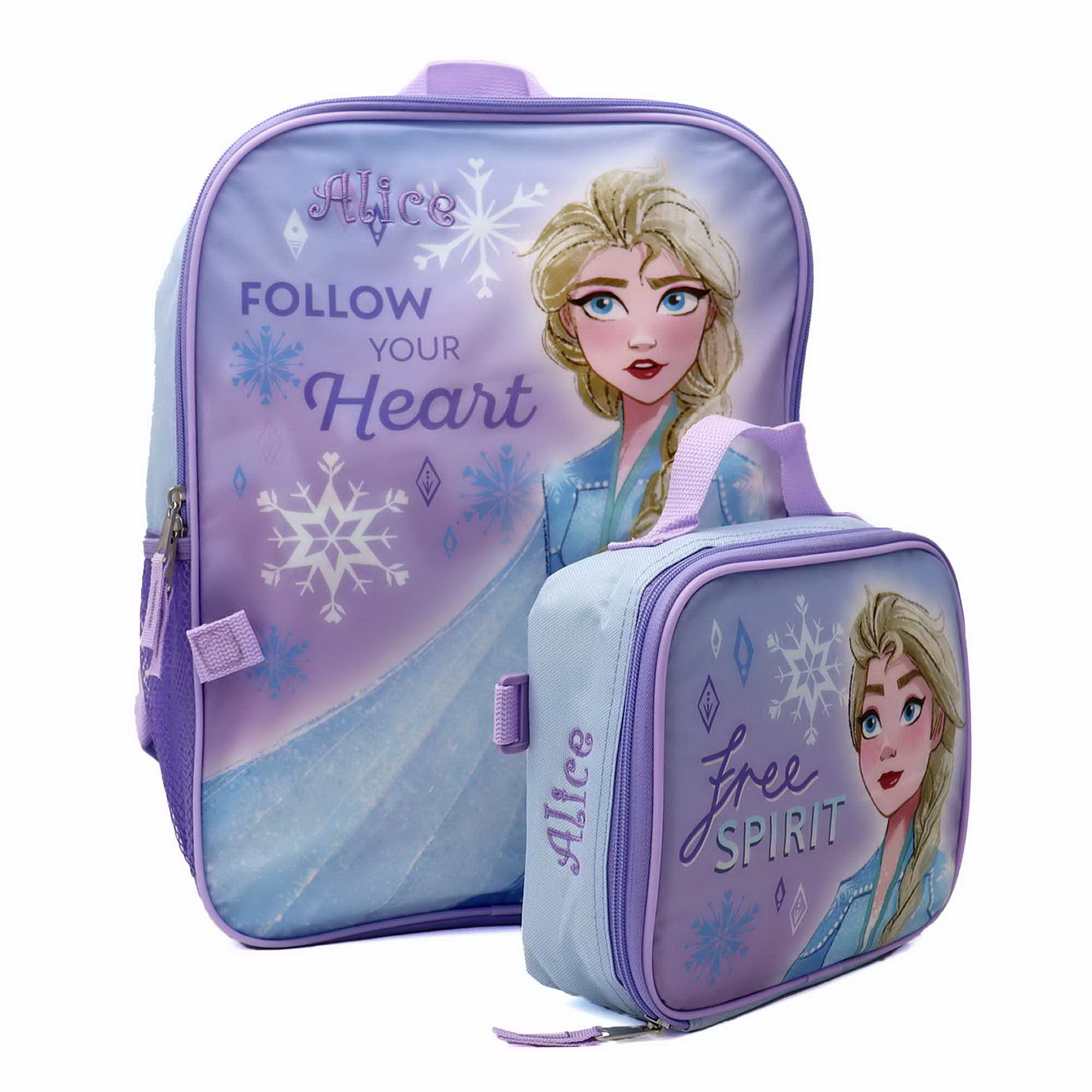Personalized Backpack Lunch Box Combo created using Disney Frozen Backpack Lunchbox Combo