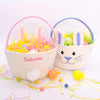 Personalized Easter Bunny Rope Basket - Pink
