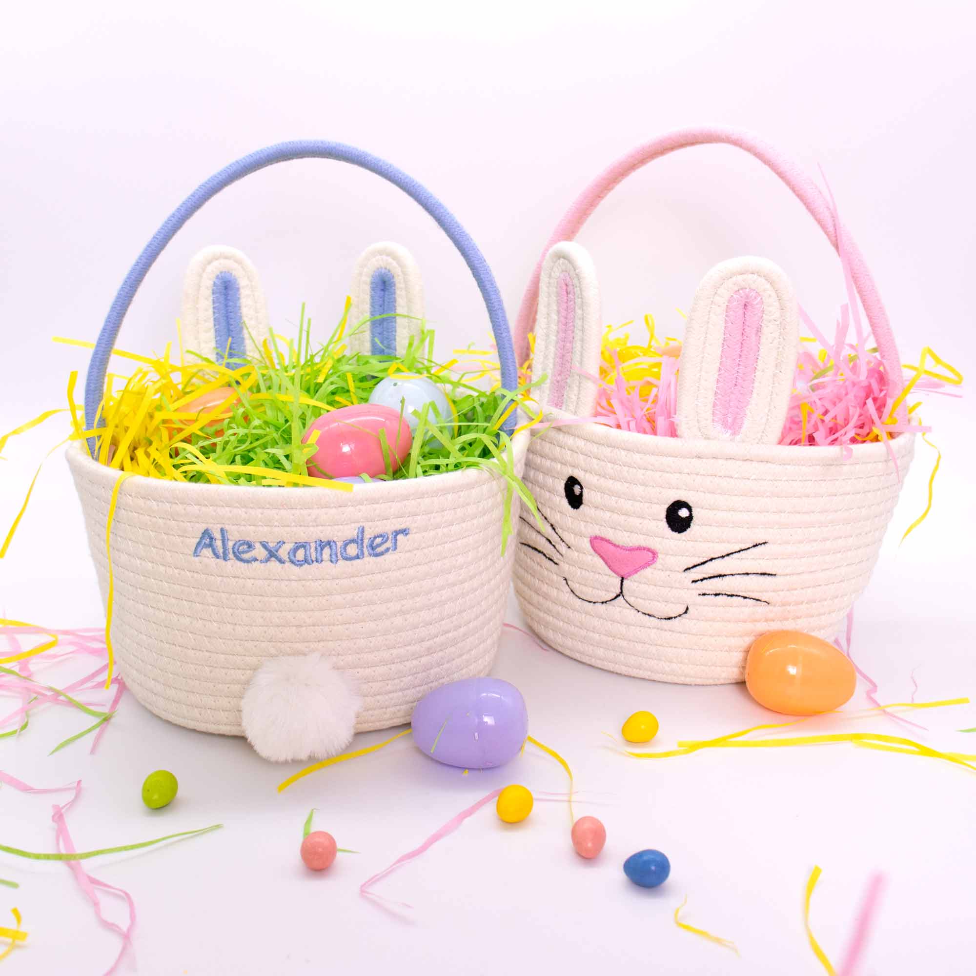 Easter Rope Easter Bunny Rope Baskets – Dibsies Personalization Station