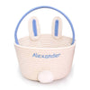 Personalized Easter Bunny Rope Basket - Blue