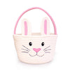 Personalized Easter Bunny Rope Basket - Pink