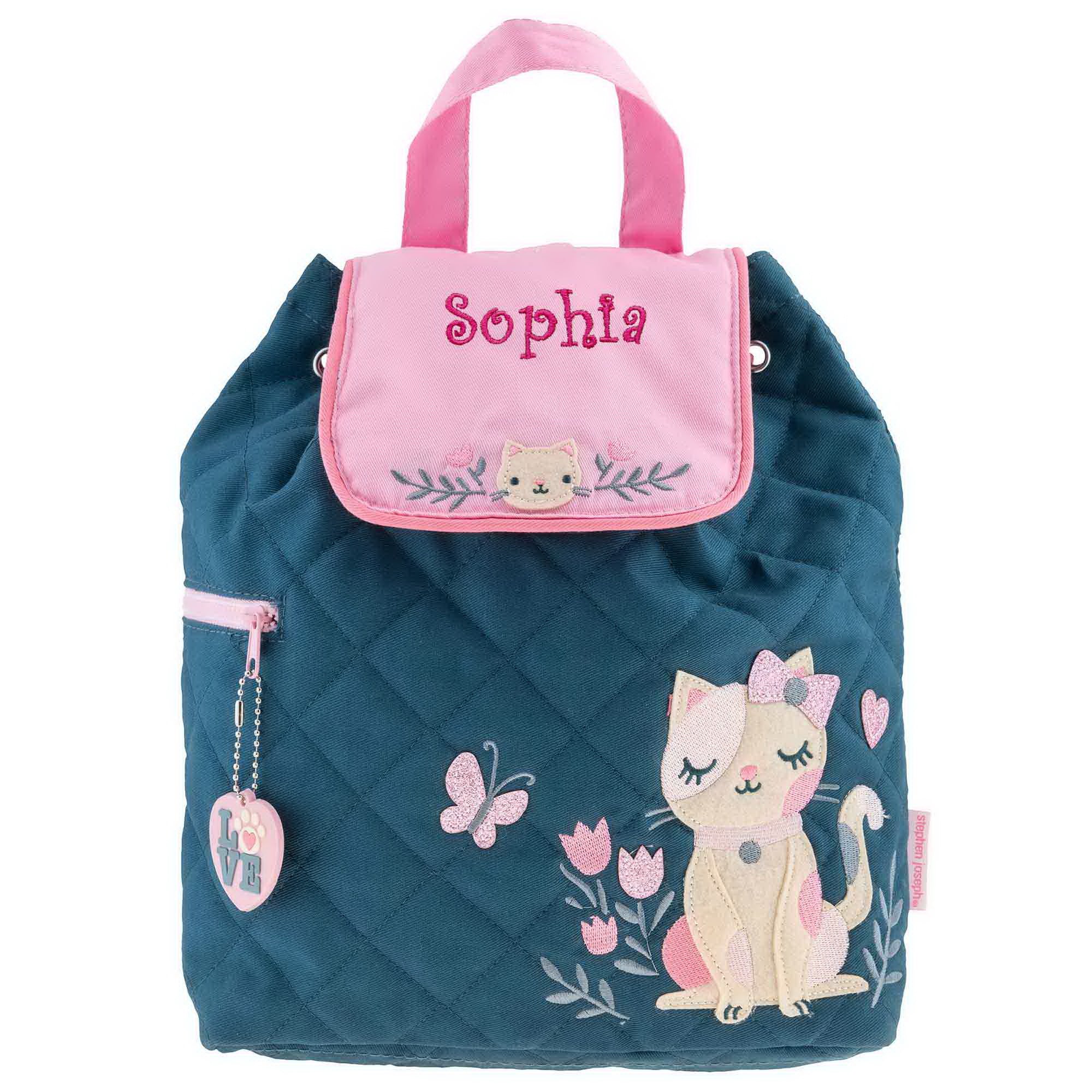 Personalized Cat Quilted Backpack