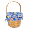 Personalized Classic Wicker Woodchip Easter Basket - Blue Colorful Dots Liner