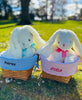 Personalized Woodchip Easter Basket with Custom Designed Liners  - Pink Gingham