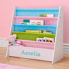 Personalized Dibsies Kids Bookshelf - White with Pastel Fabric