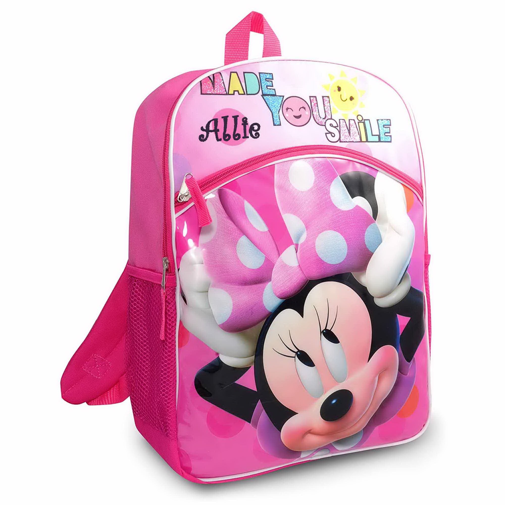 Personalized Minnie Mouse Made You Smile Character Backpack - 16 Inch