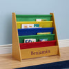 Personalized Dibsies Kids Bookshelf - Honey with Primary Fabric