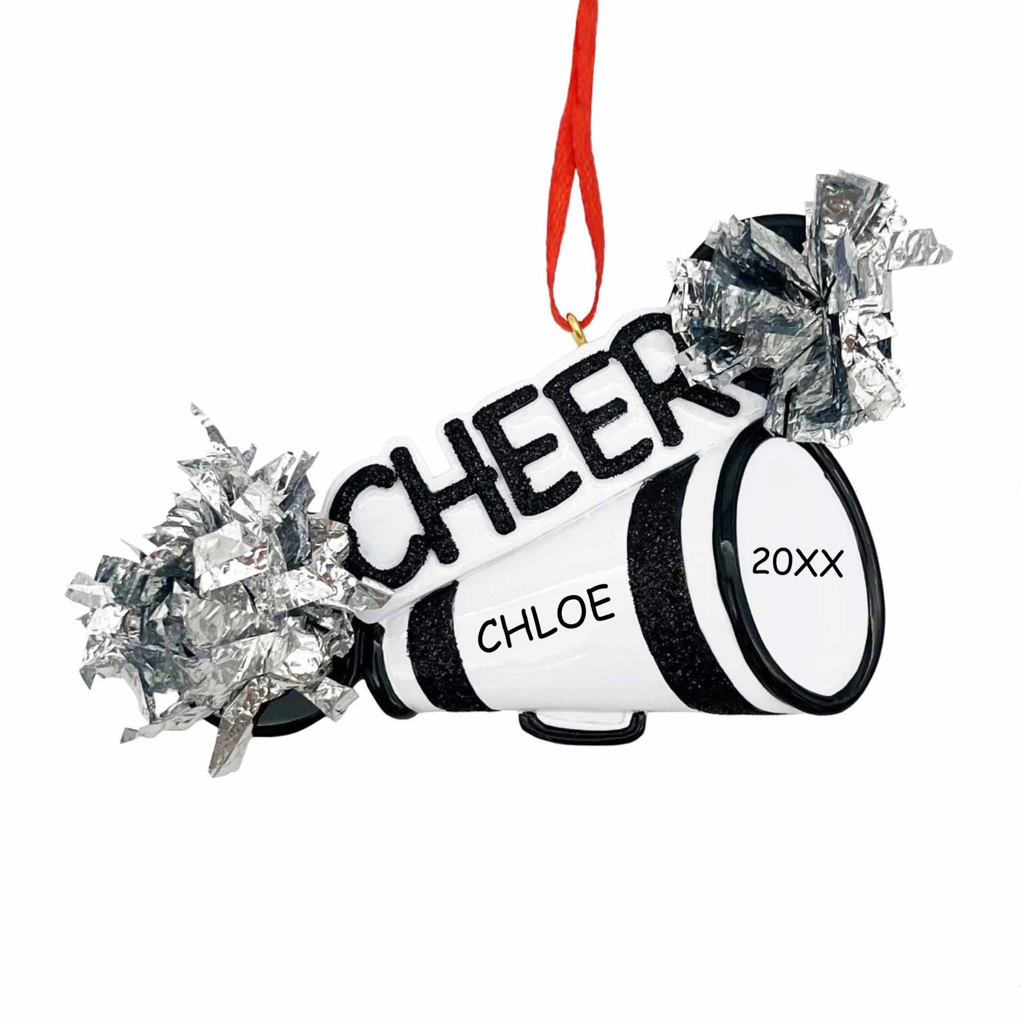 Personalized Cheerleader Christmas Ornament - Black
