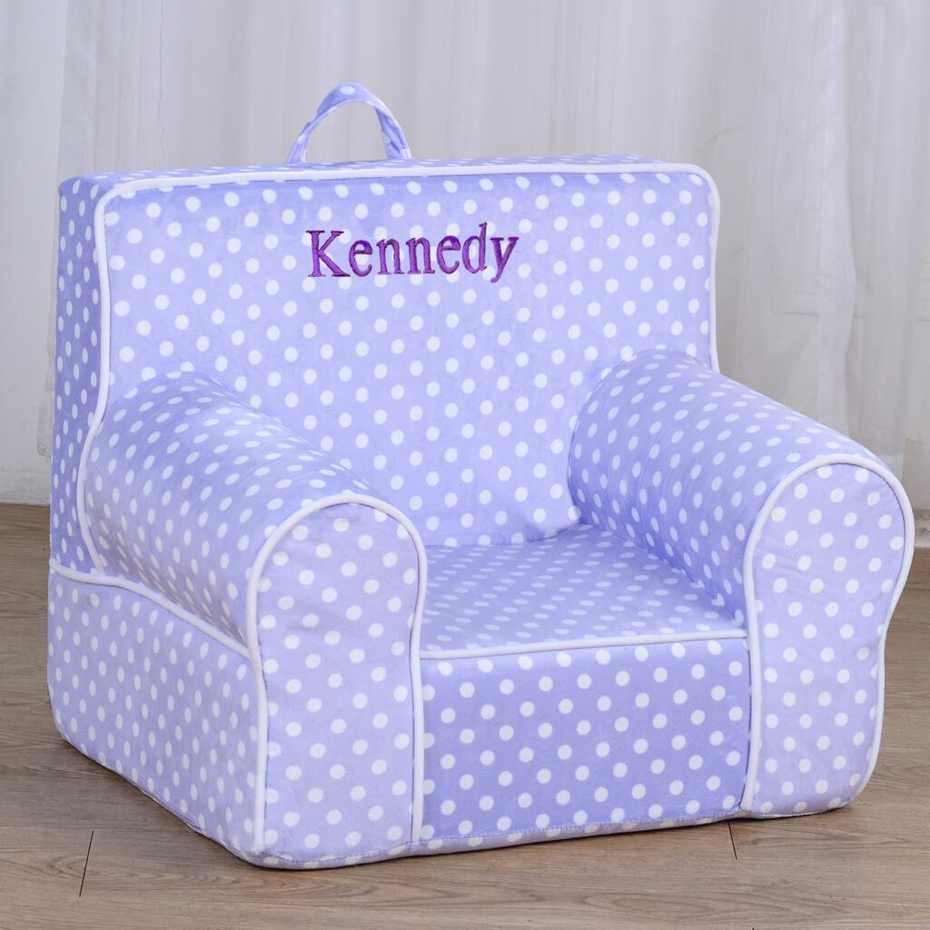 Personalized Dibsies Creative Wonders Toddler Chair - Ages 1.5 to 4 Years Old - Light Purple with White Dots
