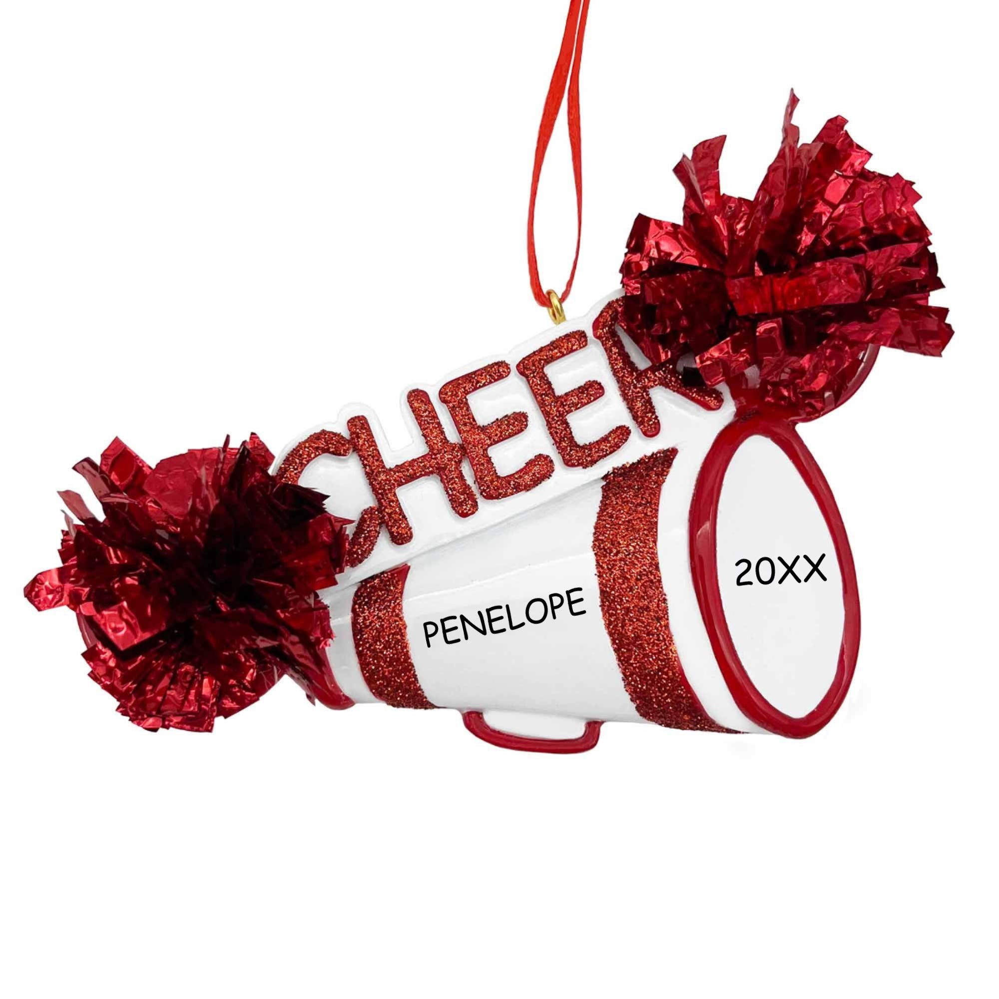 Personalized Cheerleader Christmas Ornament - Red