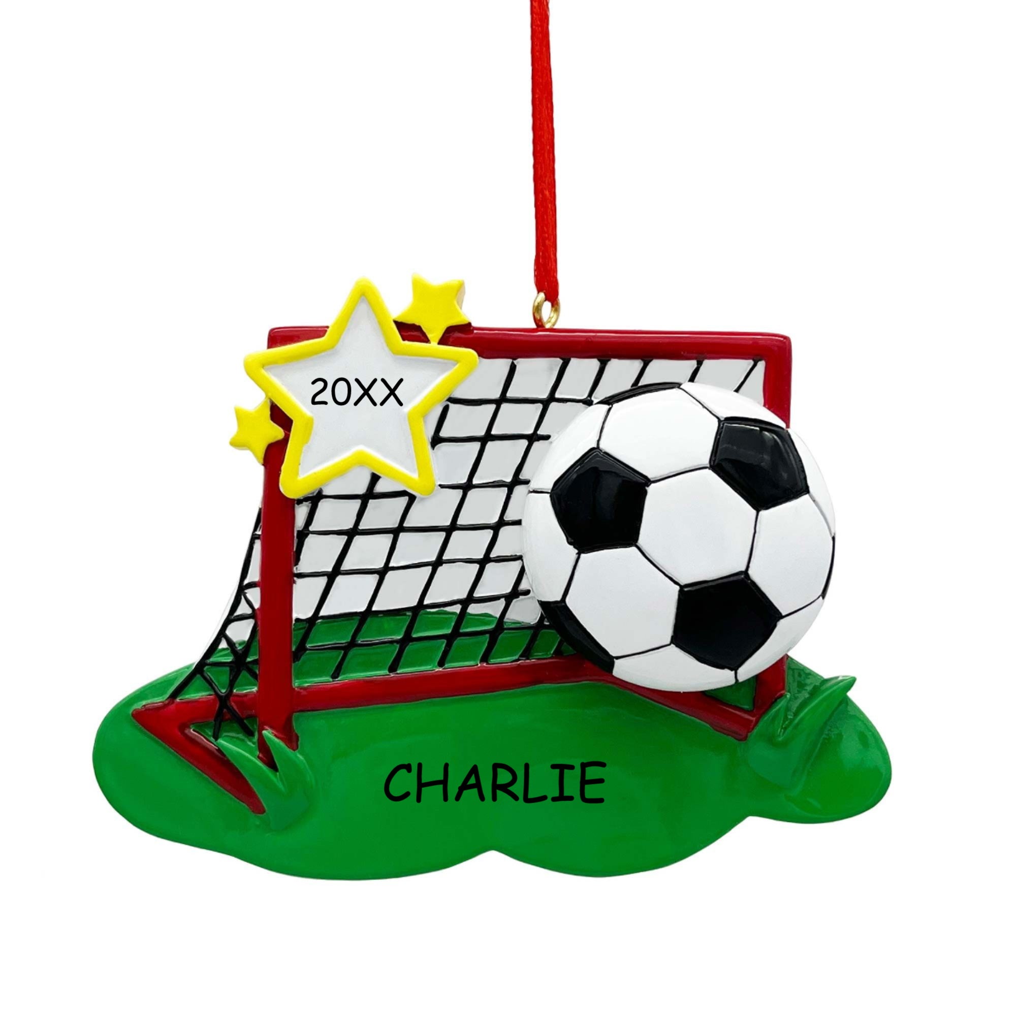 Personalized Soccer Goal Sports Christmas Ornament