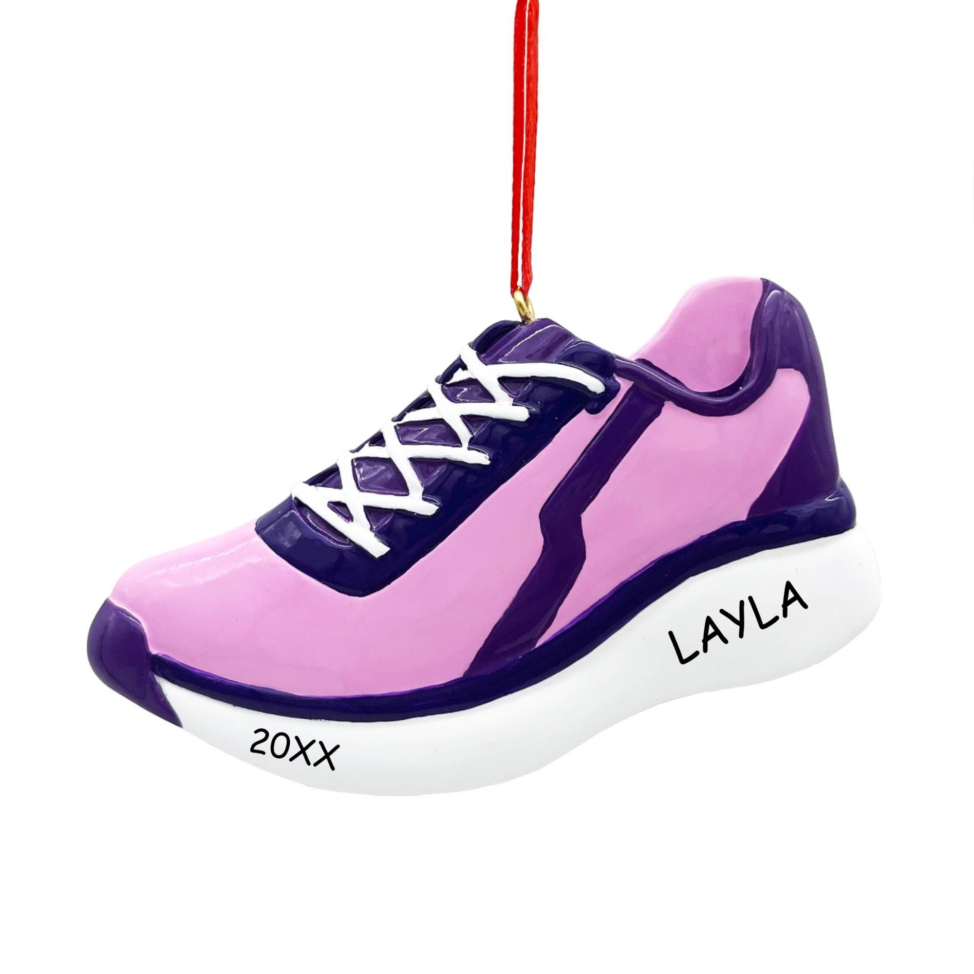 Personalized Running Shoe Sports Christmas Ornament - Pink