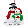 Personalized Dibsies We're Expecting Snowman Couple Christmas Ornament