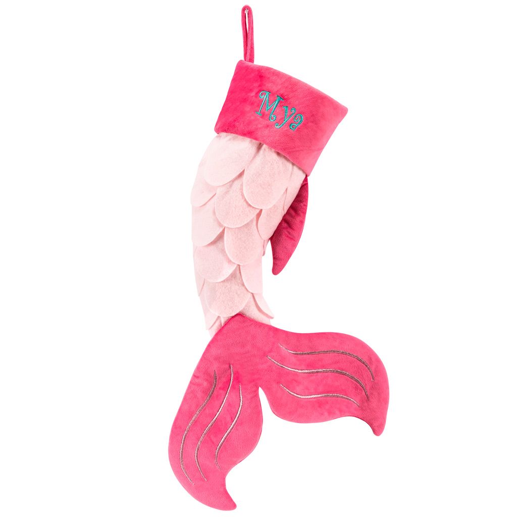 Personalized Mermaid Christmas Stocking - Pink