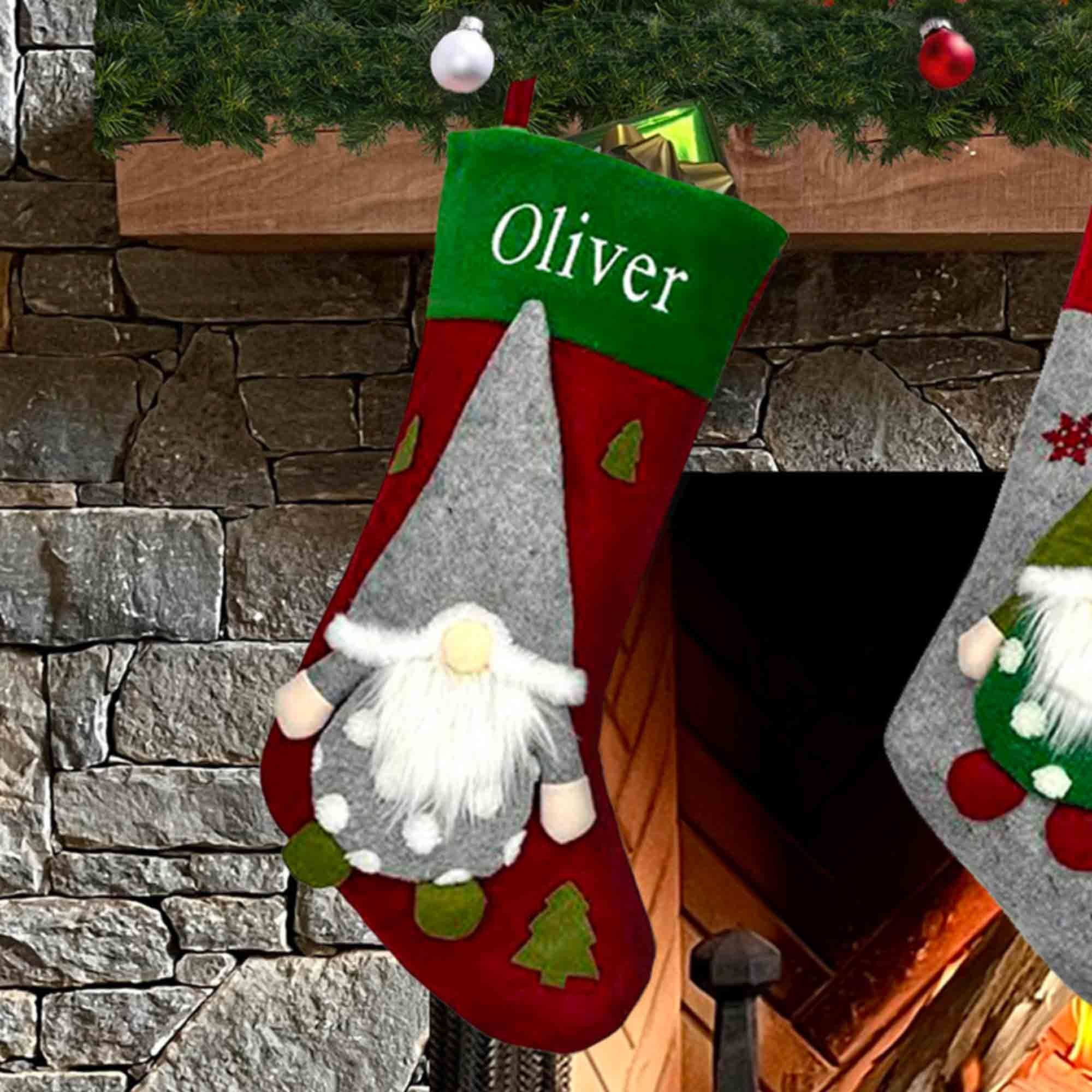 Personalized Gnome Christmas Stocking
