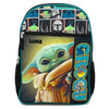 Personalized Grogu Baby Yoda Backpack - Black & Teal, 16 Inch