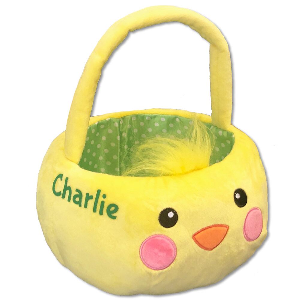 Personalized Chick Plush Easter Basket