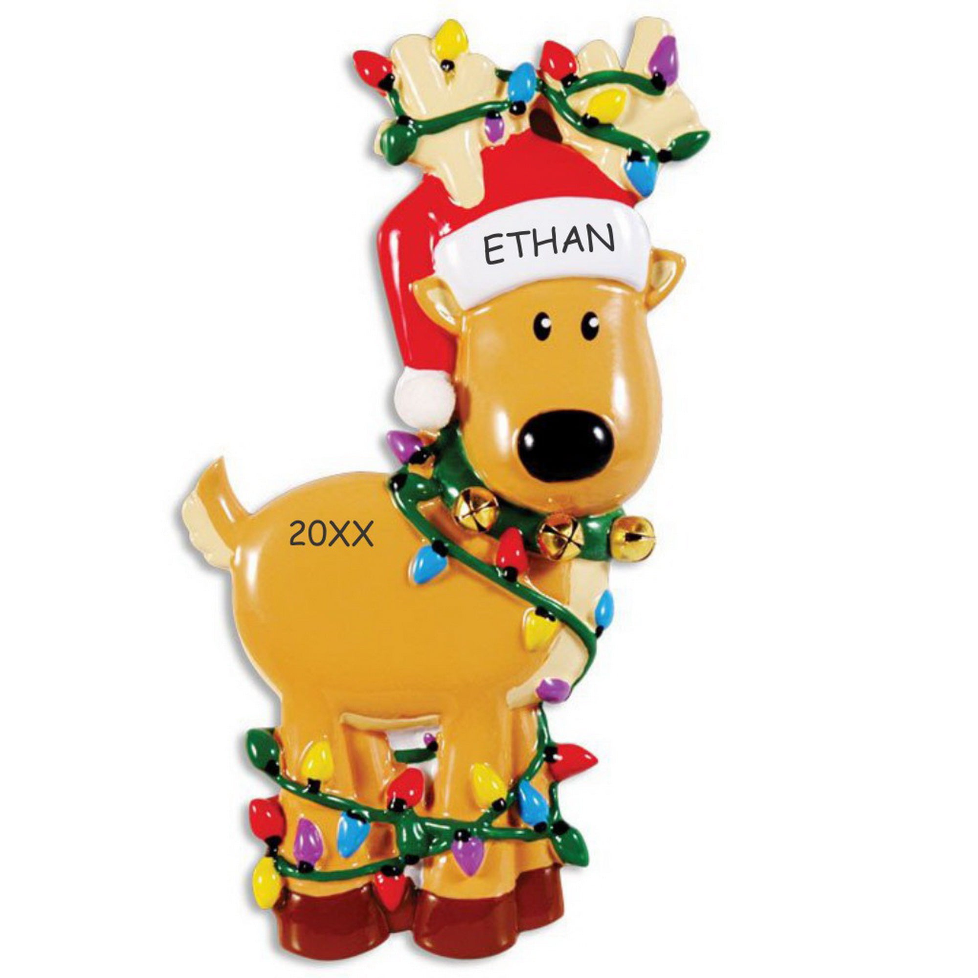 Personalized Reindeer in Lights Christmas Ornament