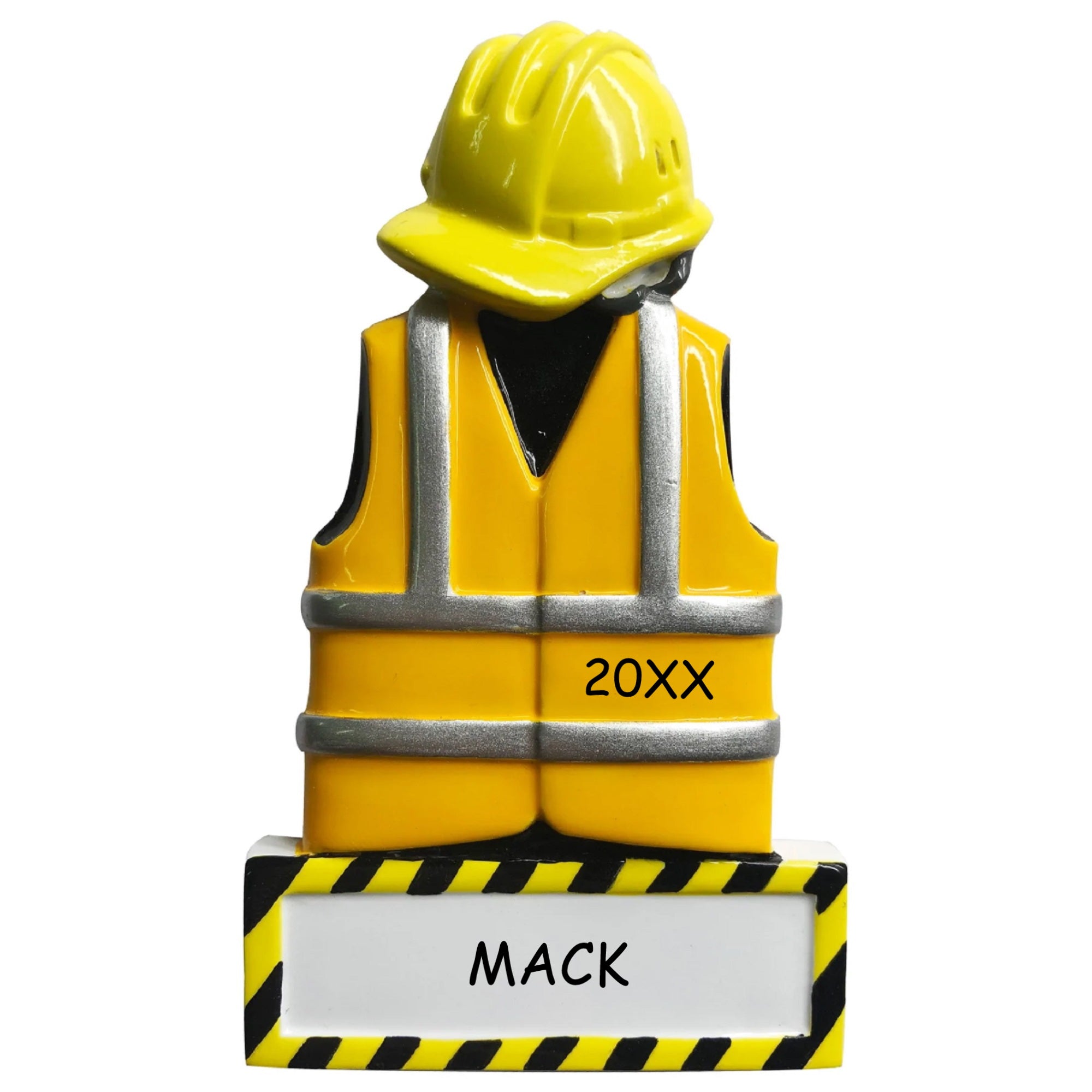 Personalized Construction Worker Christmas Ornament