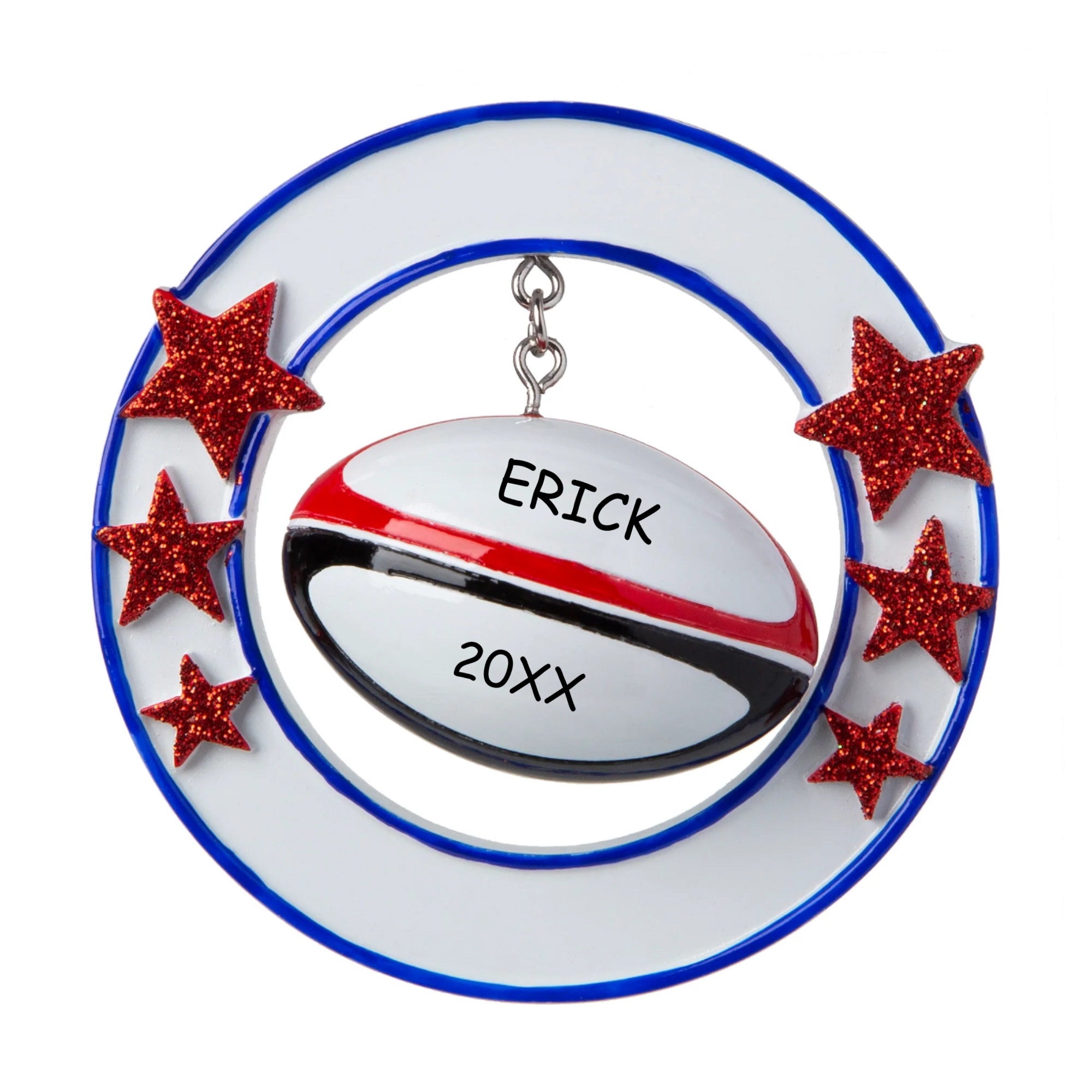Personalized Rugby Sports Christmas Ornament