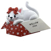 Personalized Cat in a Gift Box Pet Christmas Ornament - White