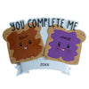 Personalized PB&J You Complete Me Couples Christmas Ornament