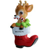Personalized Baby Reindeer in Boot Christmas Ornament