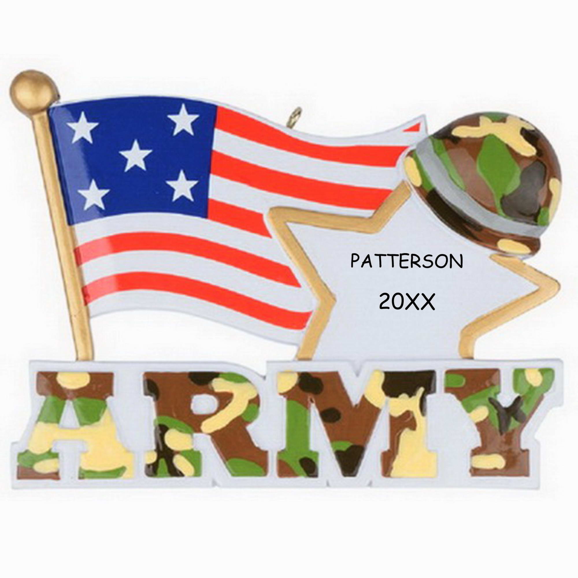 Personalized Army Christmas Ornament