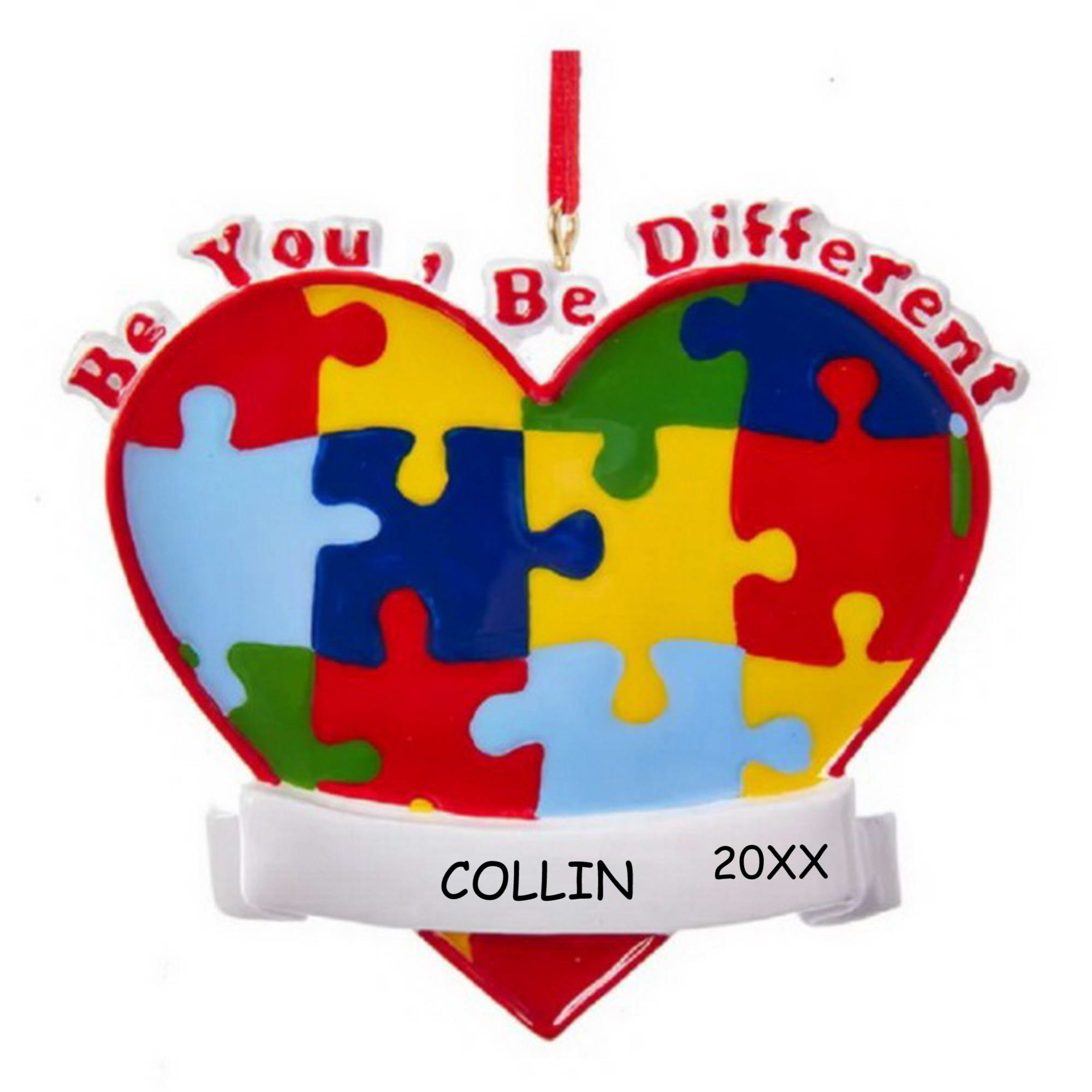 Personalized Autism Awareness Kids Christmas Ornament