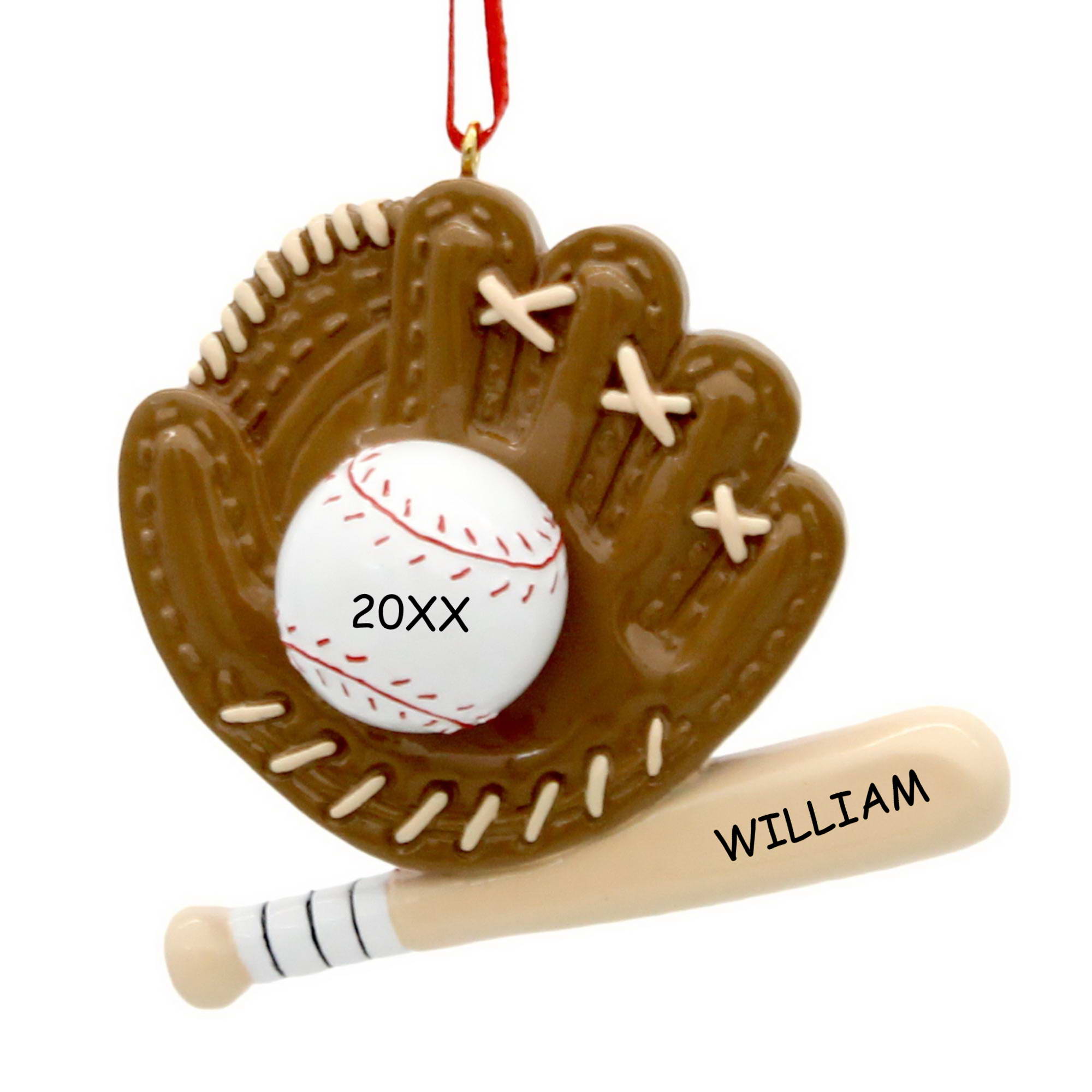 Personalized Baseball Glove Sports Christmas Ornament