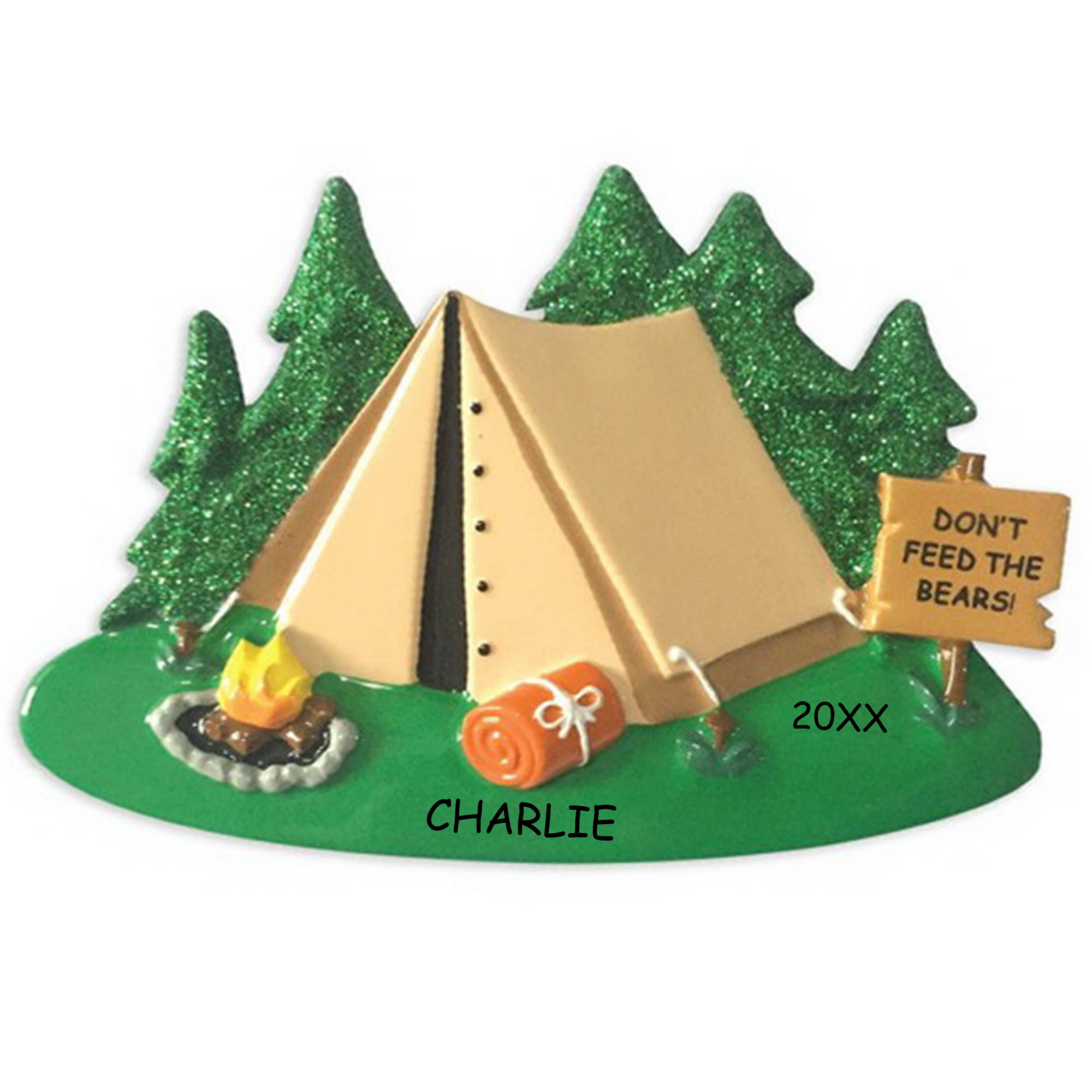 Personalized Camping Christmas Ornament