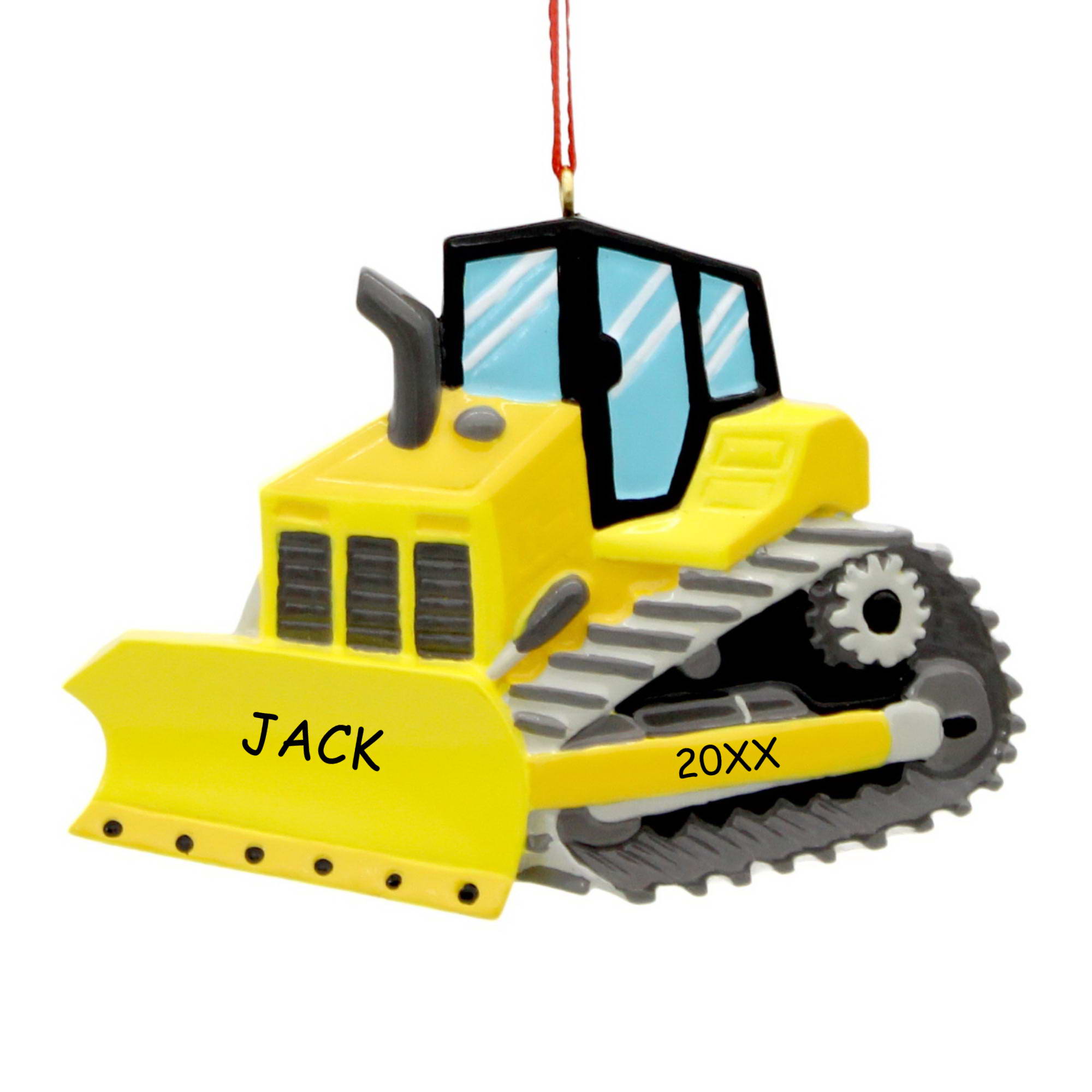 Personalized Dibsies Bulldozer Kids Christmas Ornament
