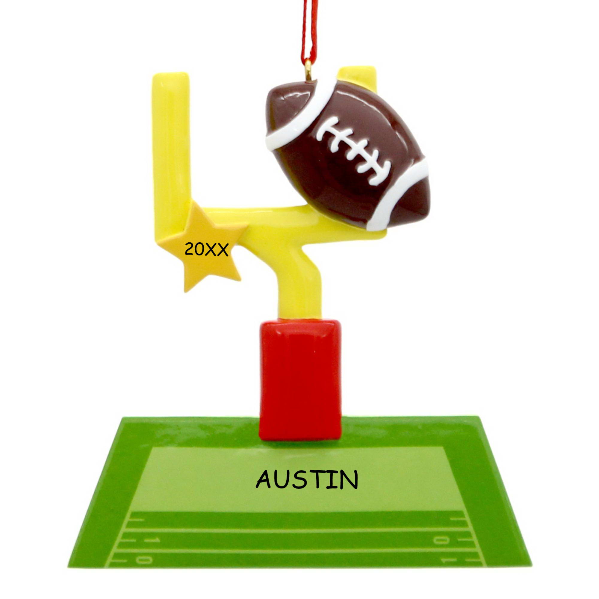 Personalized Football Touchdown Sports Christmas Ornament