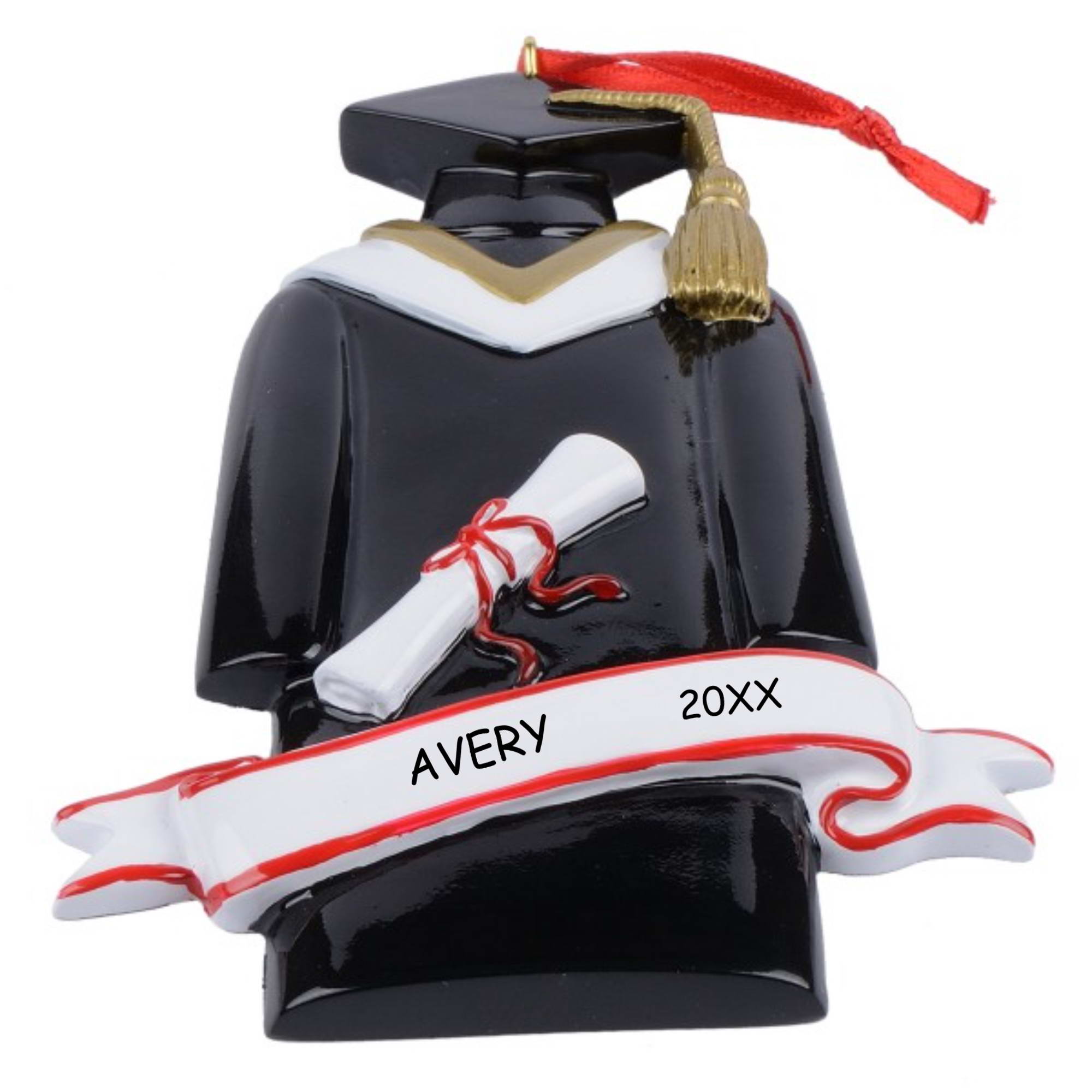 Personalized Graduation Cap and Gown Christmas Ornament