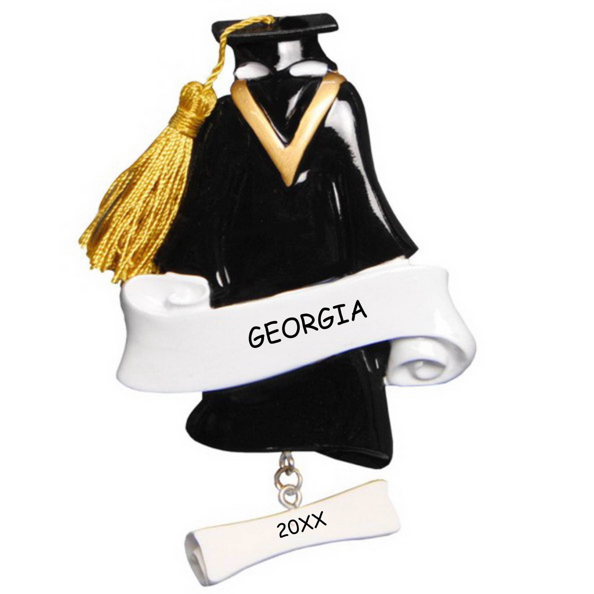 Personalized Graduation Gown Christmas Ornament
