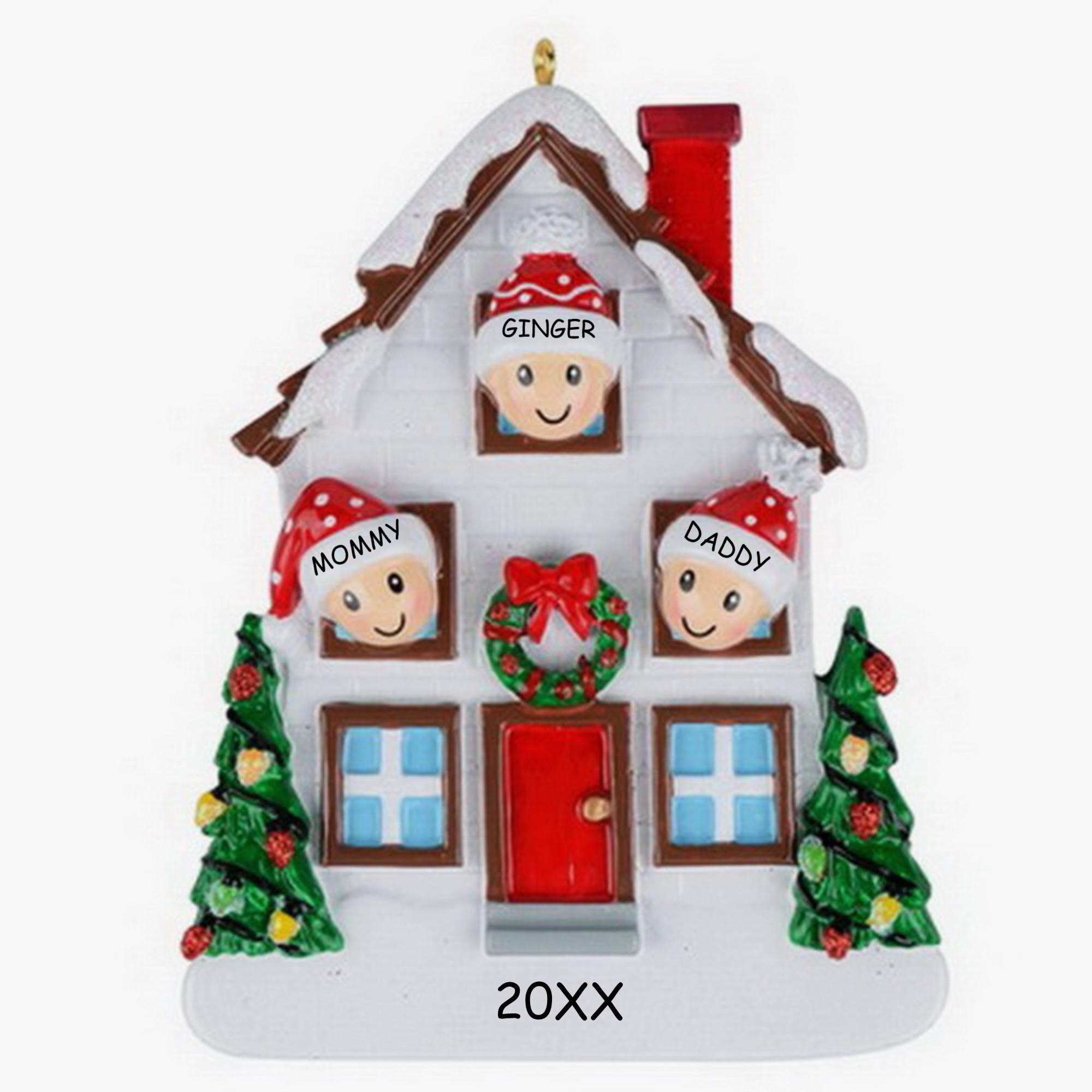 Personalized Home For Christmas Family Ornament - Family of 3