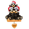 Personalized Huggable Black Bear Family Christmas Ornament - Family of 3