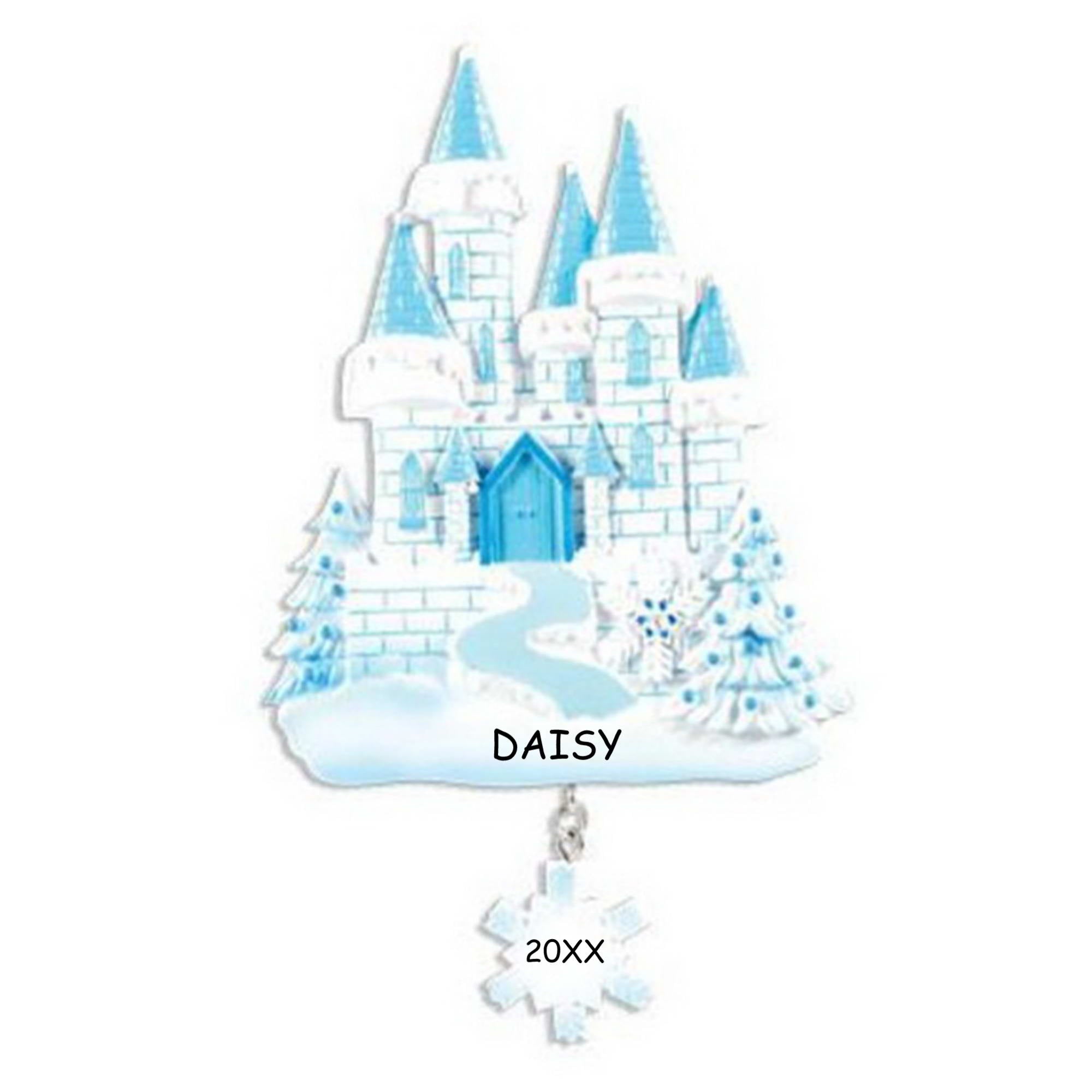 Personalized Ice Castle Kids Christmas Ornament