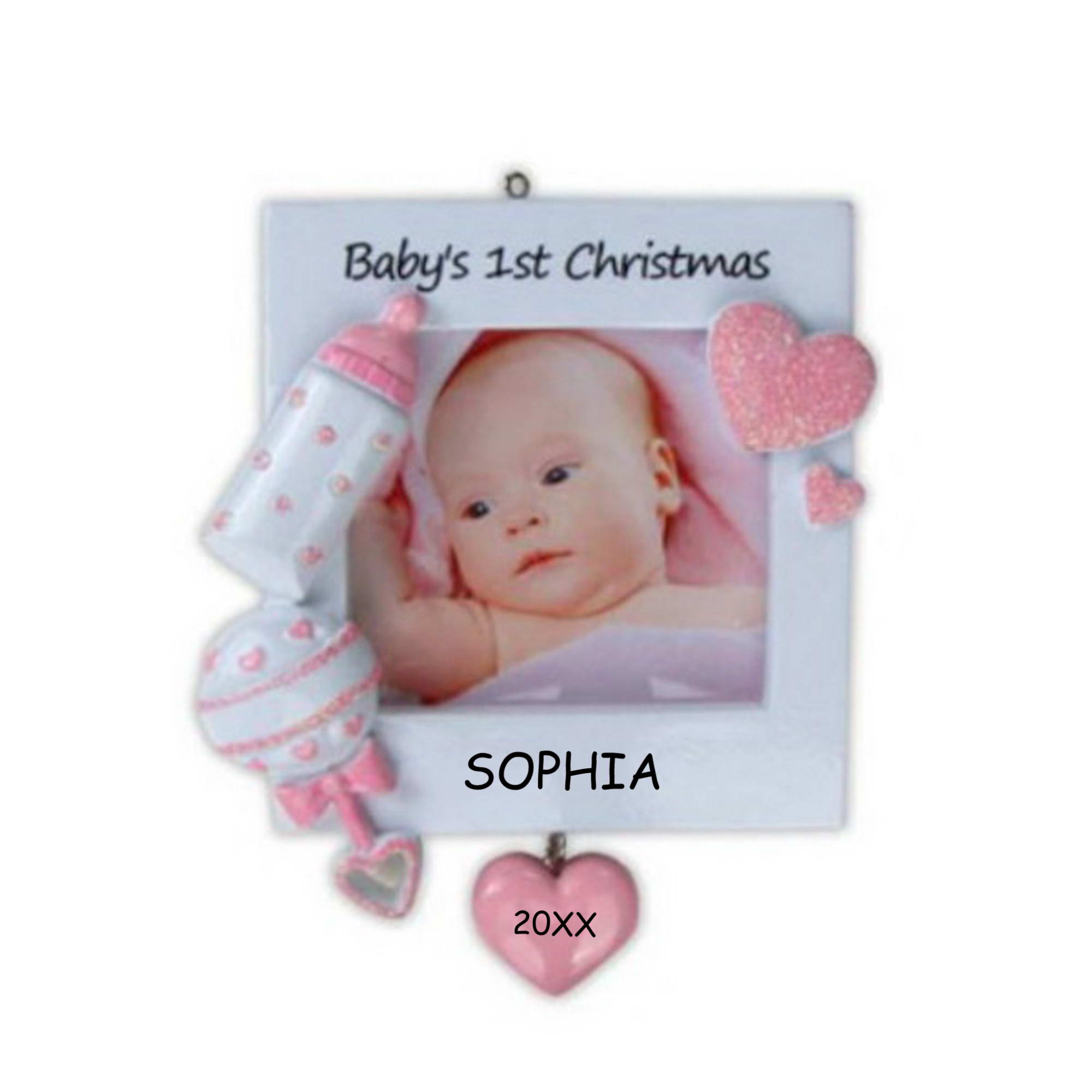 Personalized Lovely Hearts Baby's First Christmas Ornament