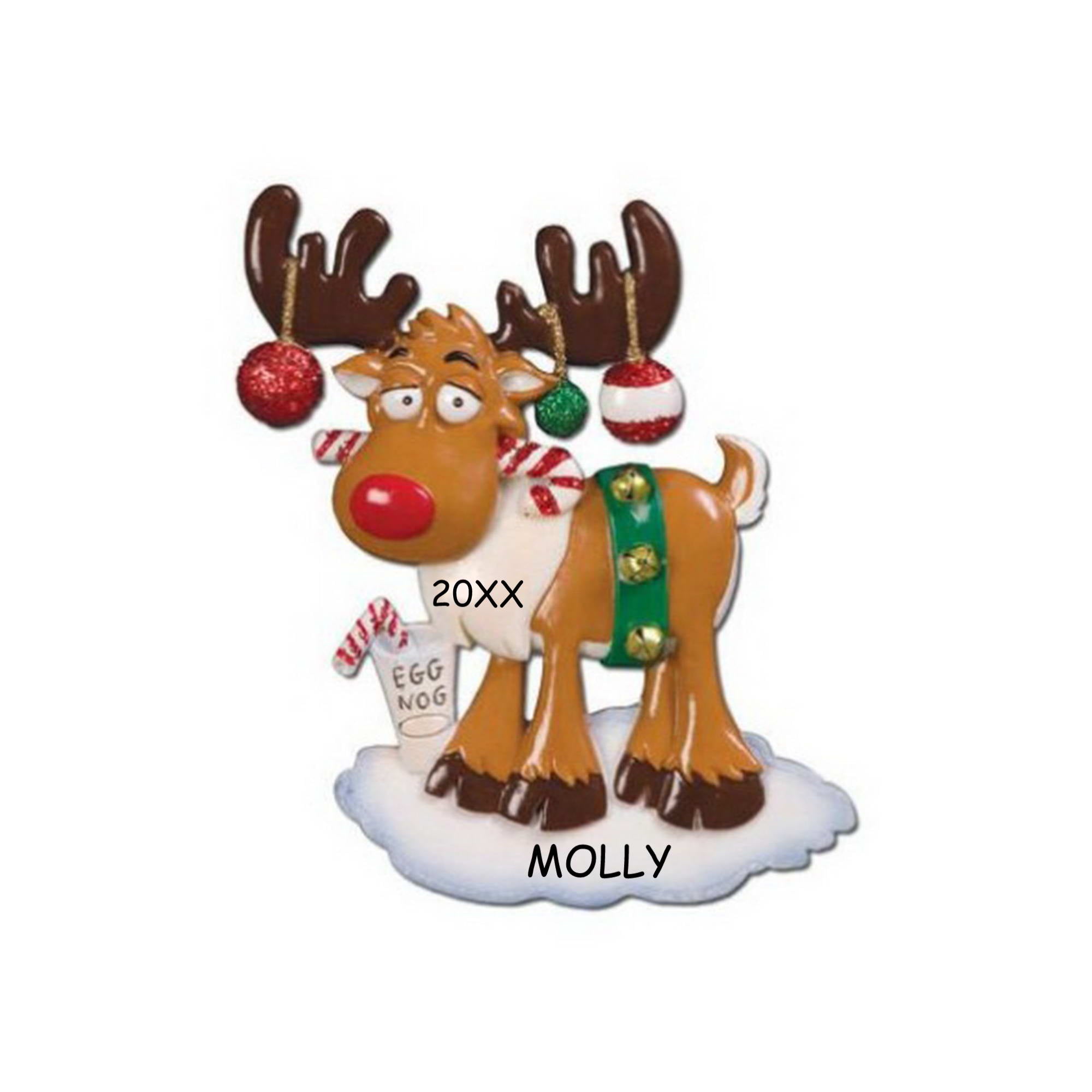 Personalized Moose Kids Christmas Ornament
