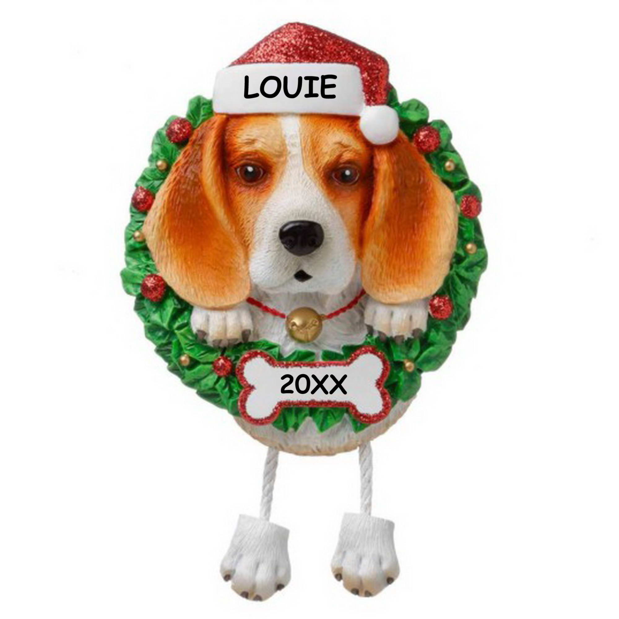 Personalized Pet Dog Christmas Ornament - Beagle